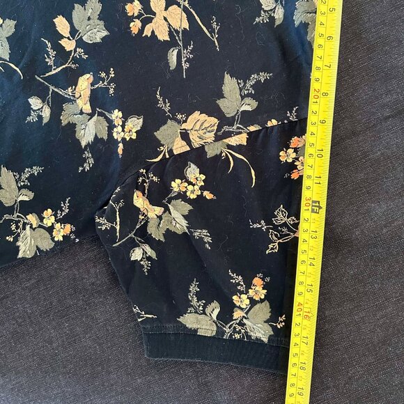 Bird print, black polo shirt - Picture 6 of 9